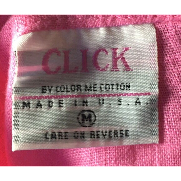 Click CMC Top Women's Size Medium Pink Button Up Long Sleeve Round Neck - Picture 7 of 7